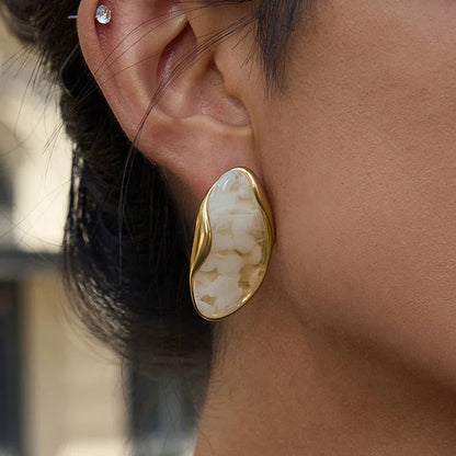 [Echo Fine]Amelise Polished Gemstone Earrings