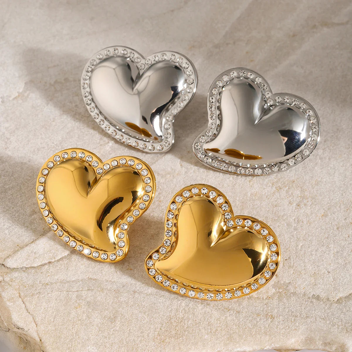 [Echo Fine]Holly Heart Gold Earrings