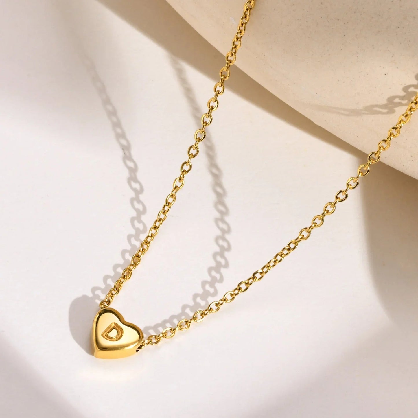 [Echo Fine]Heart Initial Gold Necklace
