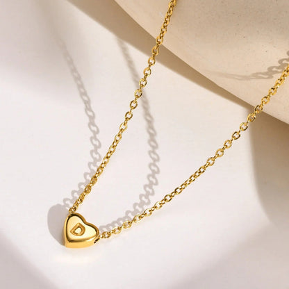 [Echo Fine]Heart Initial Gold Necklace