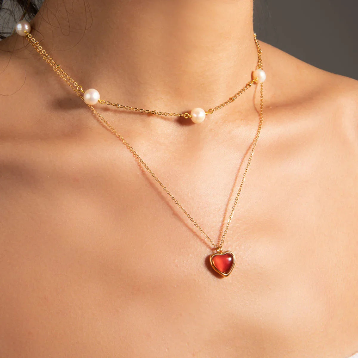 [Echo Fine]Cecily Gold Heart Necklace