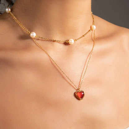 [Echo Fine]Cecily Gold Heart Necklace