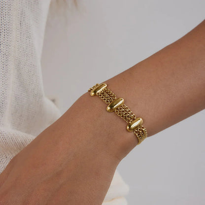 [Echo Fine]Kathleen Layered Chain Gold Bracelet