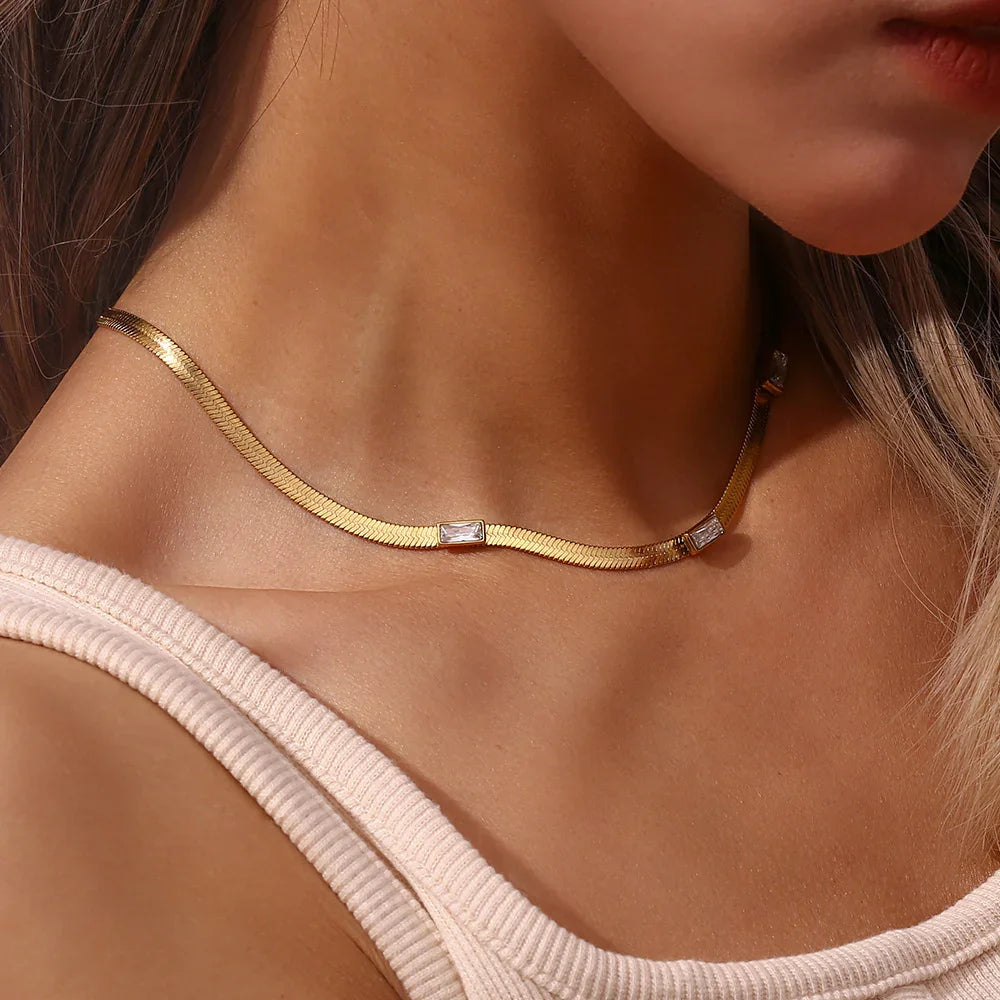 [Echo Fine]Eve Herringbone Gold Necklace