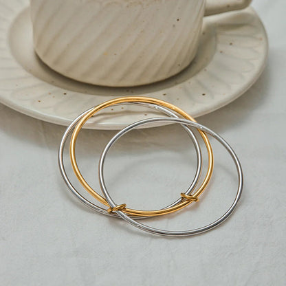 [Echo Fine]Romina Two Tone Stacked Bracelet