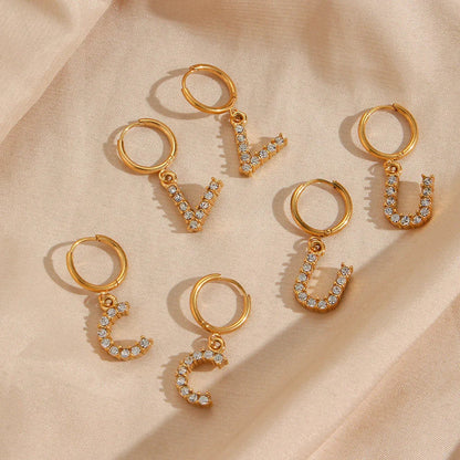 [Echo Fine]Wilhemina Initial Letter Earrings