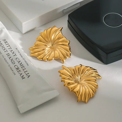 [Echo Fine]Rafaela Sculpted Petal Gold Earrings