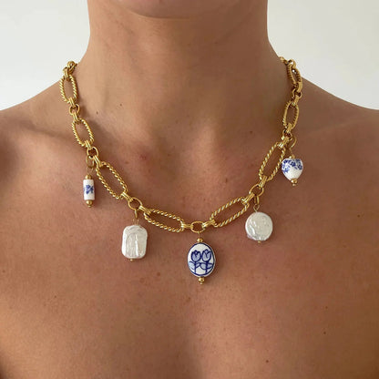 [Echo Fine]Cerulean Freshwater Pearl Necklace