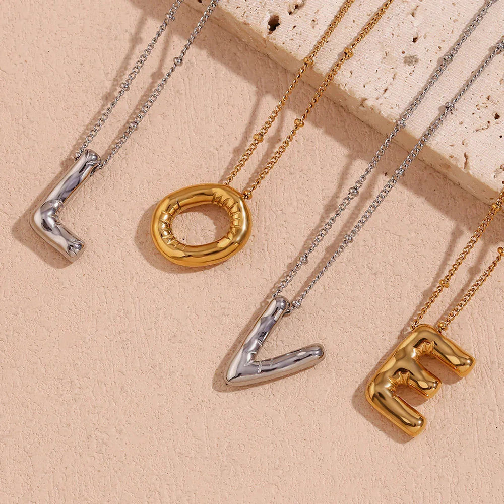 [Echo Fine]Balloon Gold Initial Necklace
