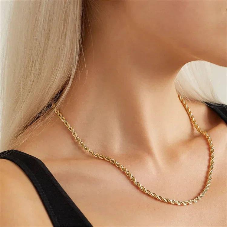 [Echo Fine]Bianca Rope Chain Gold Necklace