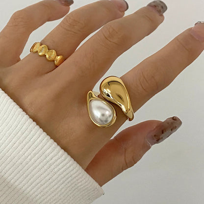 [Echo Fine]Mara Amber Pearl Ring