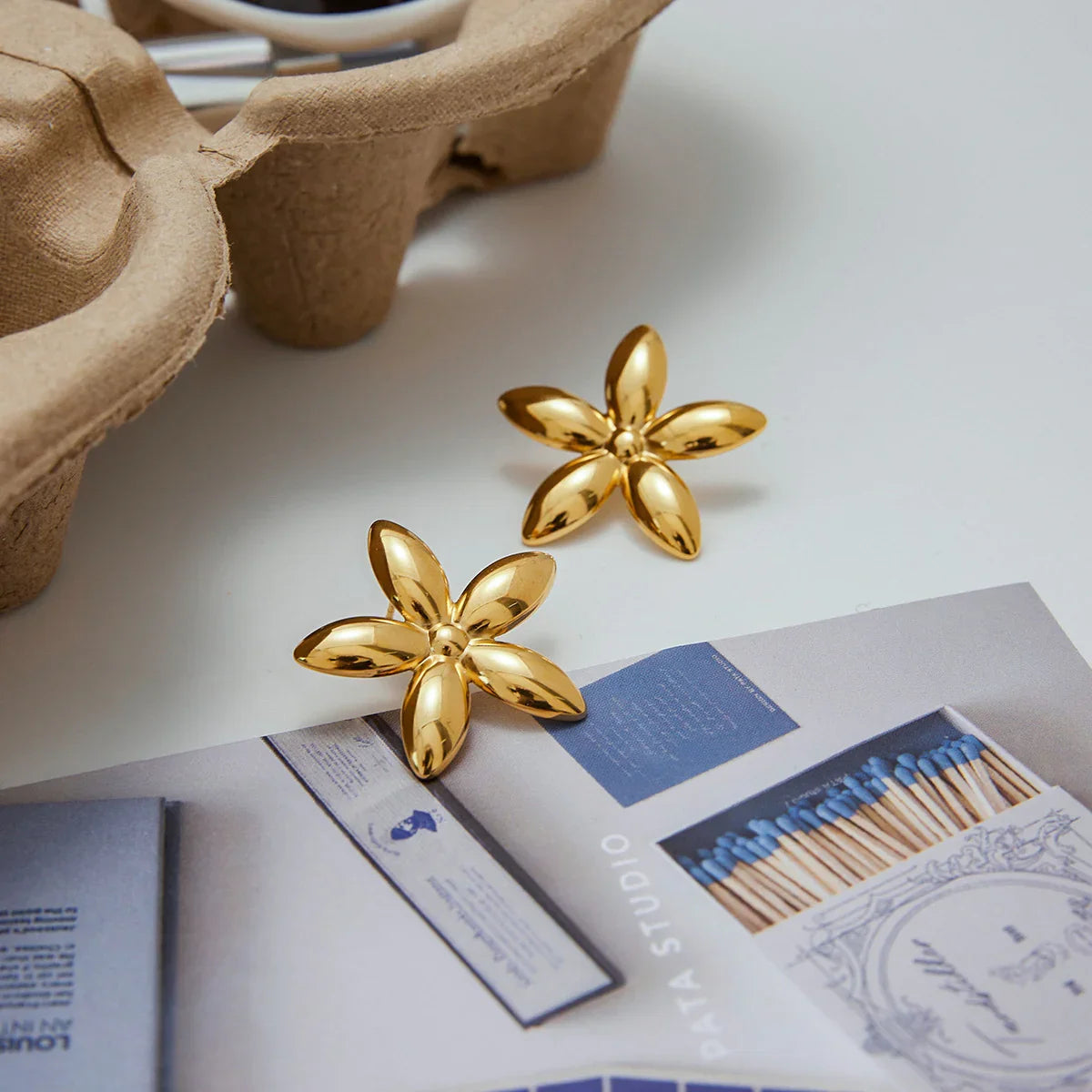 [Echo Fine]Monica Floral Gold Earrings