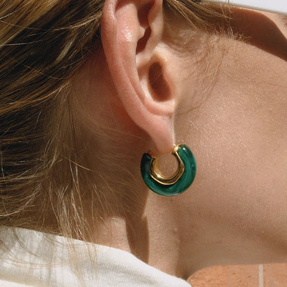 [Echo Fine]Lexi Chunky Enamel Hoops