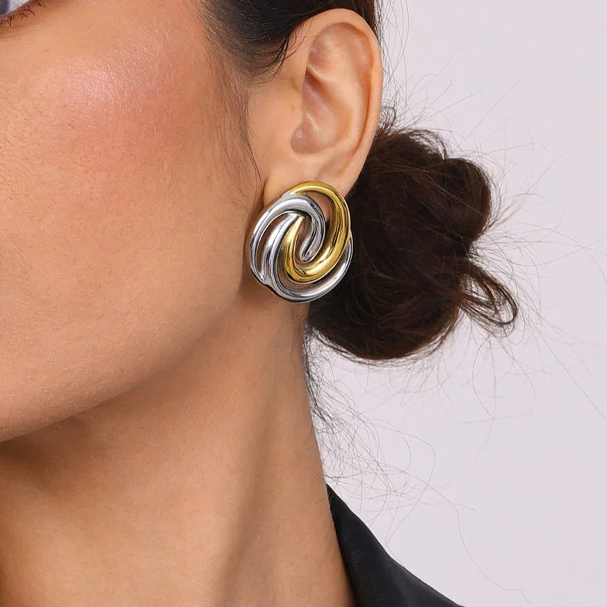 [Echo Fine]Janice Triple Spiral Gold Earrings