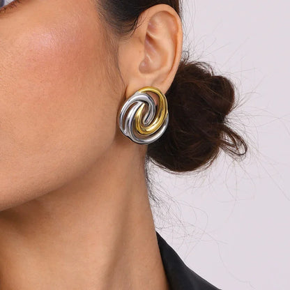 [Echo Fine]Janice Triple Spiral Gold Earrings