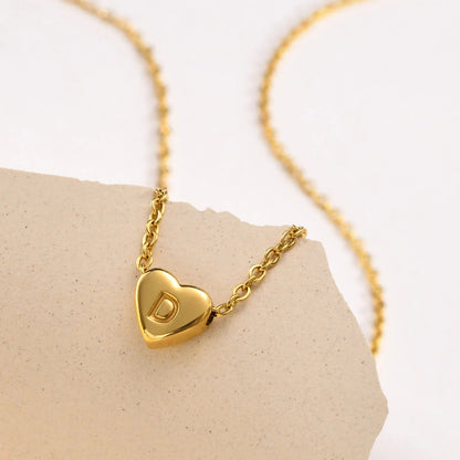[Echo Fine]Heart Initial Gold Necklace