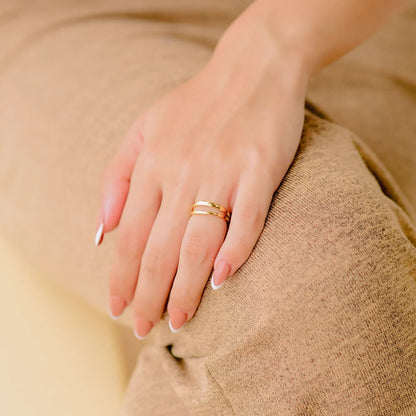 [Echo Fine]Olivia Layered Gold Ring