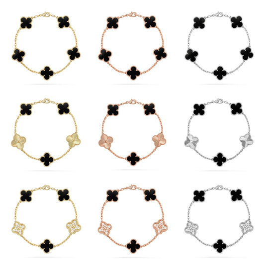 [ECHO ] CLOVER 5 MOTIF ONYXS BRACELET COLLECTION
