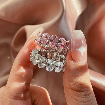 [ECHO ]Dainty Elongated Cushion Cut Tennis Ring