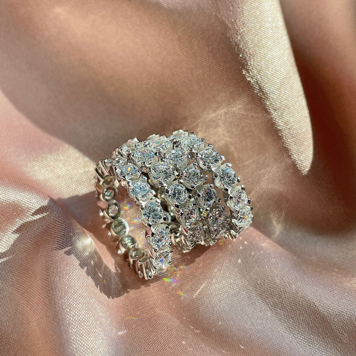 [ECHO ]Eternity Round Cut Tennis Ring