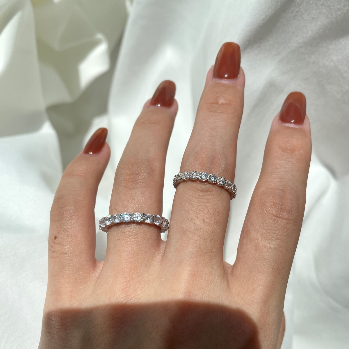 [ECHO ]Sparkling Round Cut Tennis Ring