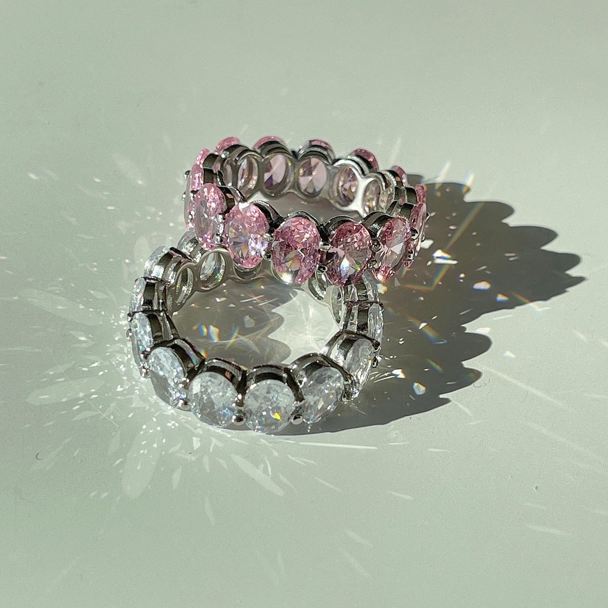 [ECHO ]Dainty Elongated Cushion Cut Tennis Ring