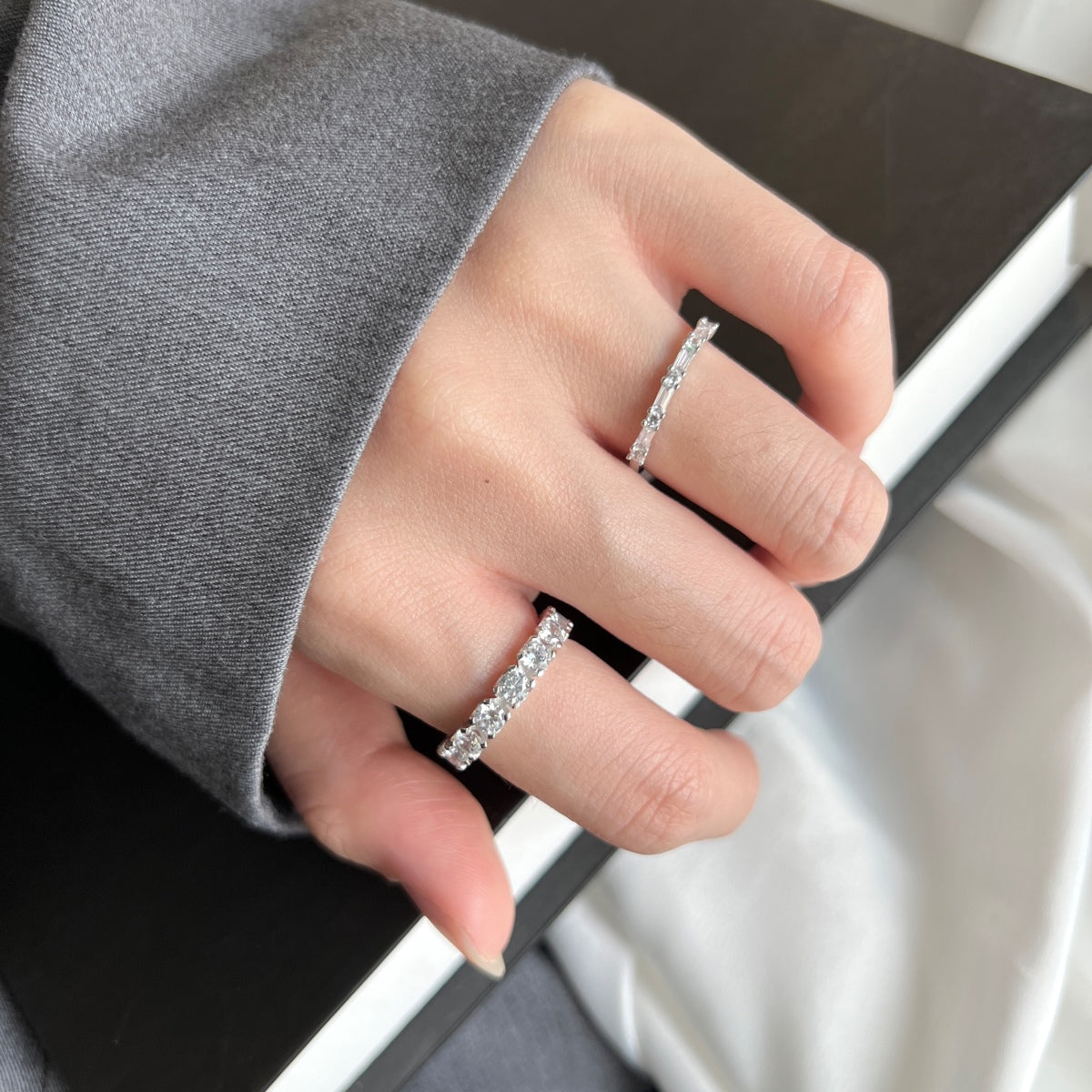 [ECHO ]Eternity Round Cut Tennis Ring