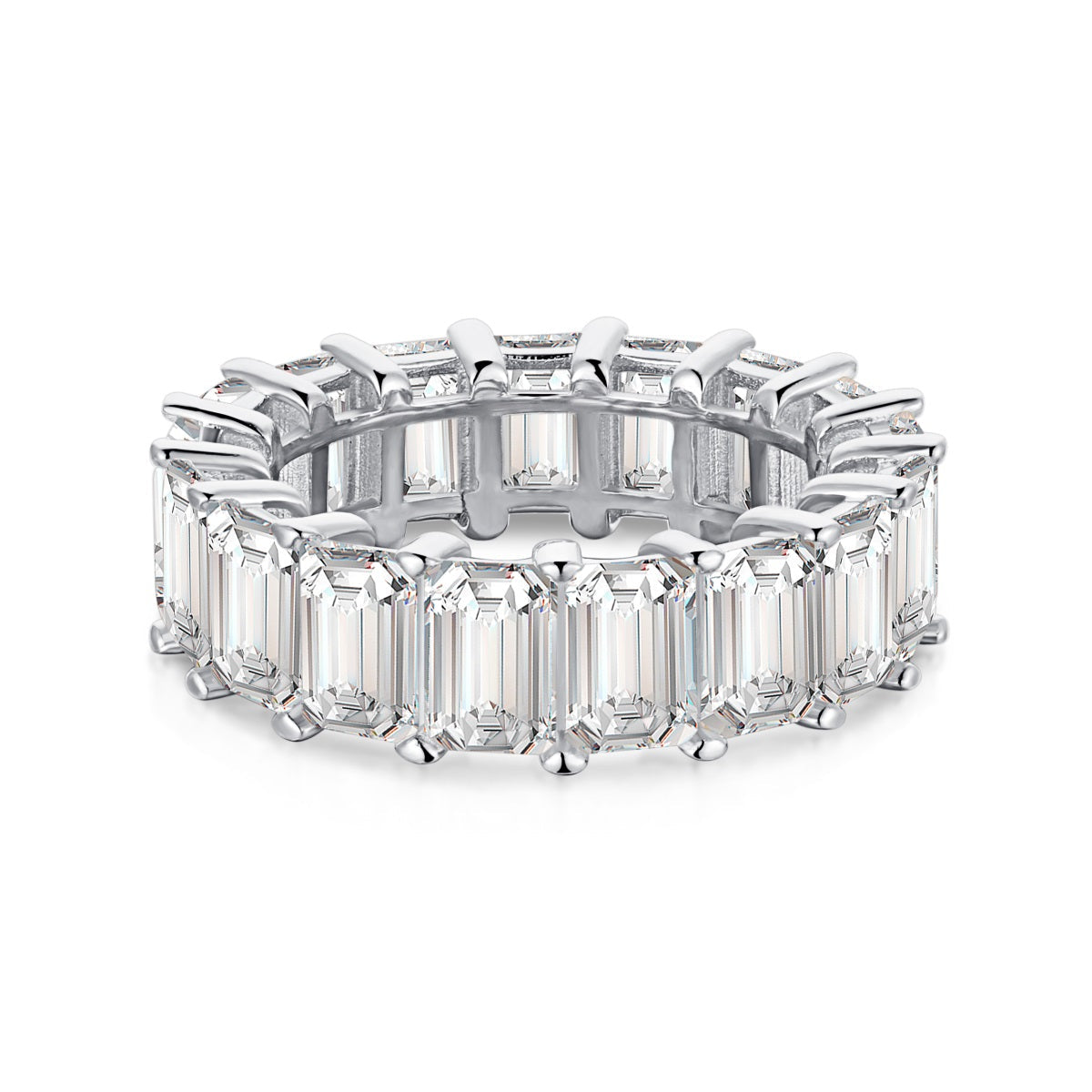 [ECHO ]0.75 Carat Elegant Emerald Cut Tennis Ring