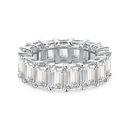 [ECHO ]0.75 Carat Elegant Emerald Cut Tennis Ring
