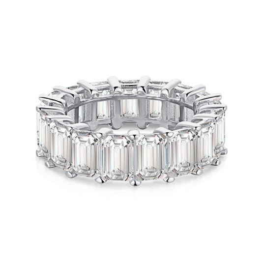 [ECHO ]0.75 Carat Elegant Emerald Cut Tennis Ring