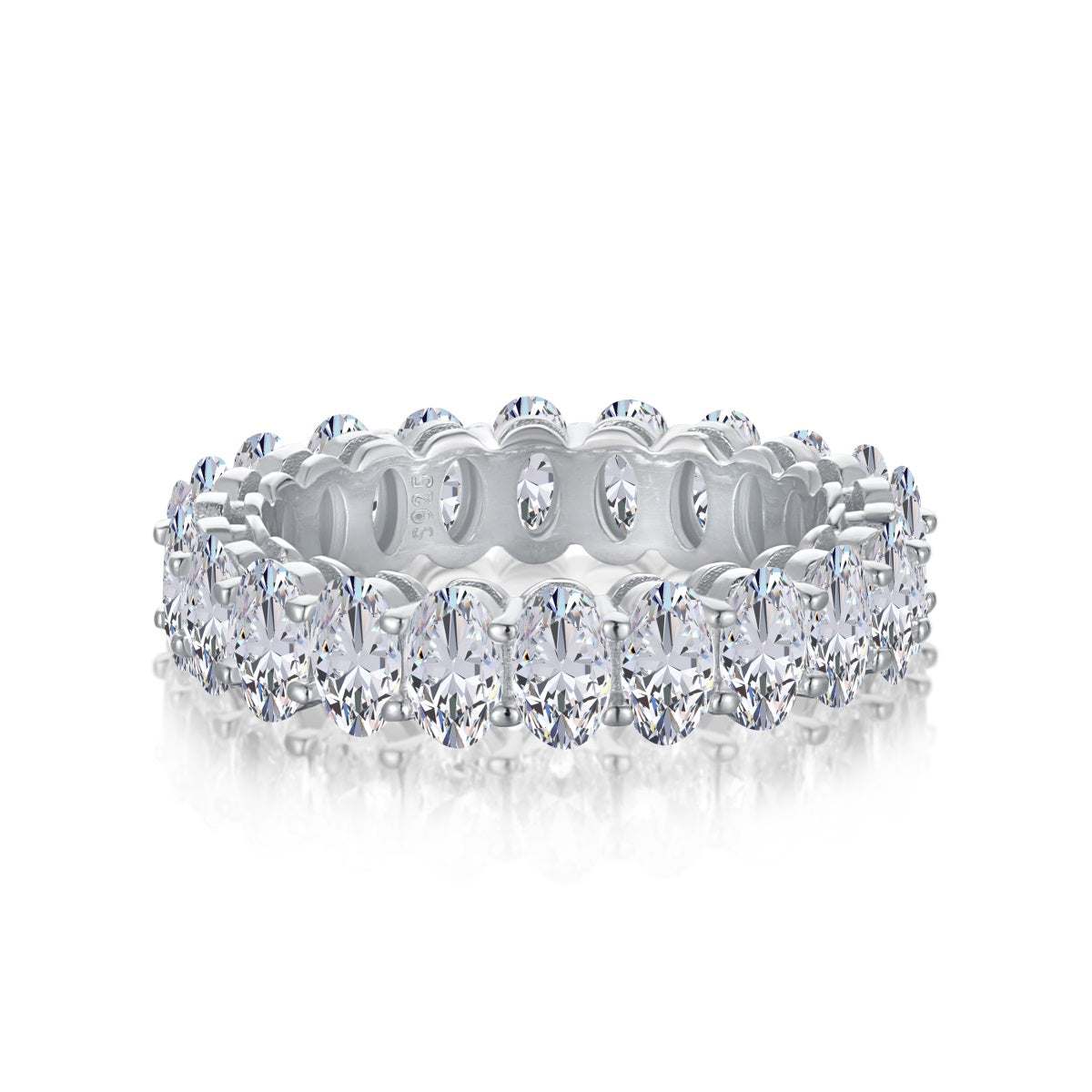 [ECHO ]Ornate Oval Cut Tennis Ring