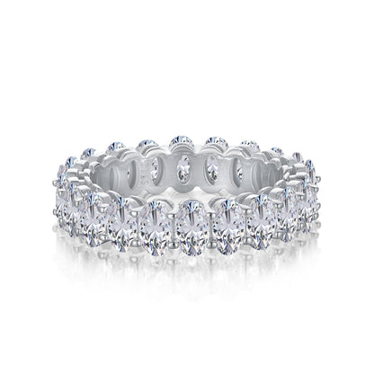 [ECHO ]Ornate Oval Cut Tennis Ring