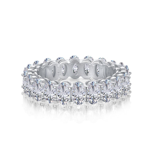[ECHO ]Ornate Oval Cut Tennis Ring