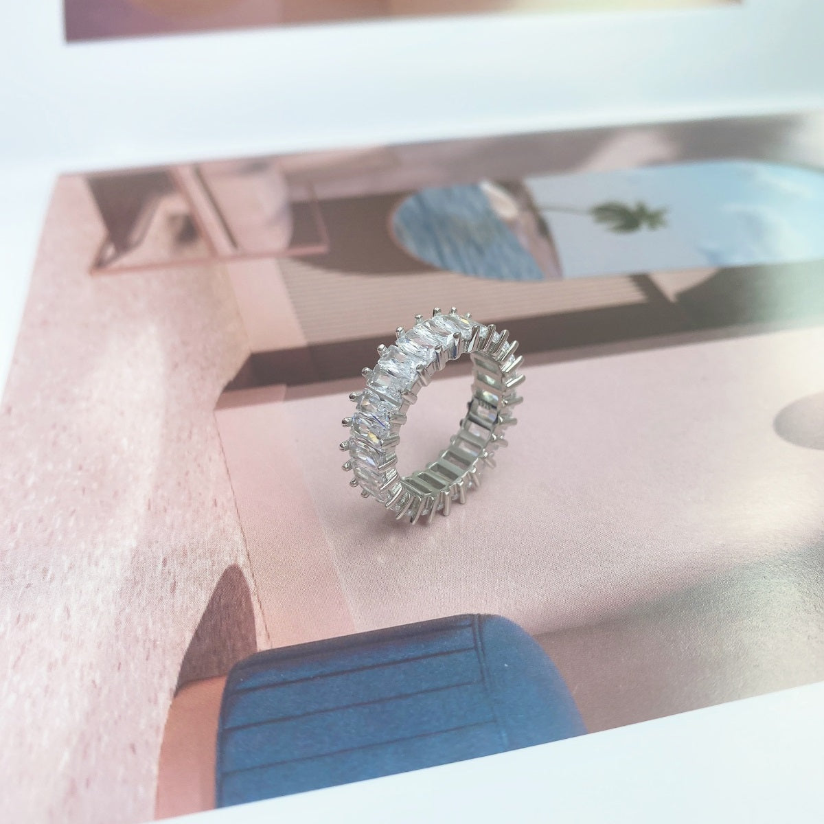[ECHO ]Unique Colorful Radiant Cut RIng
