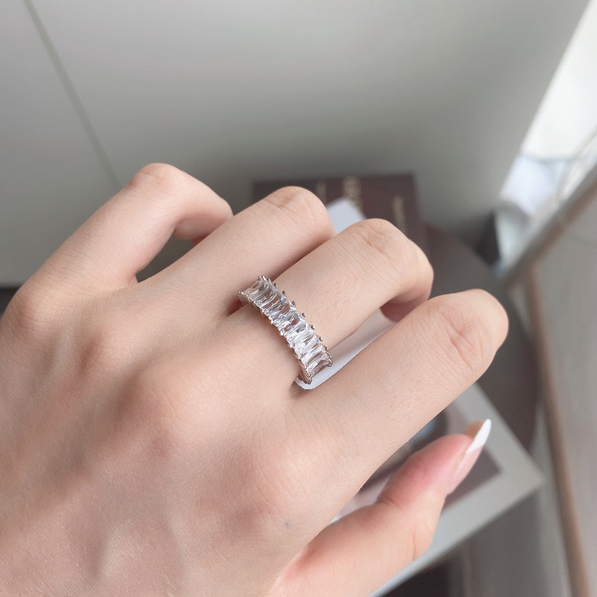 [ECHO ]Unique Colorful Radiant Cut RIng