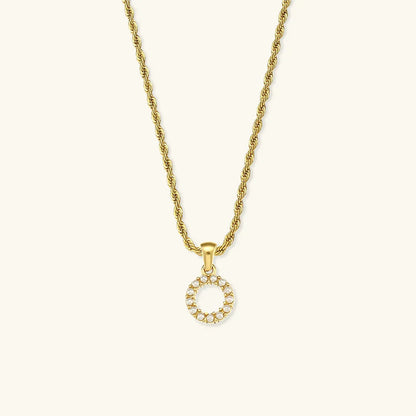 [Echo Fine]Elodie Initial Letter Pearl Necklace