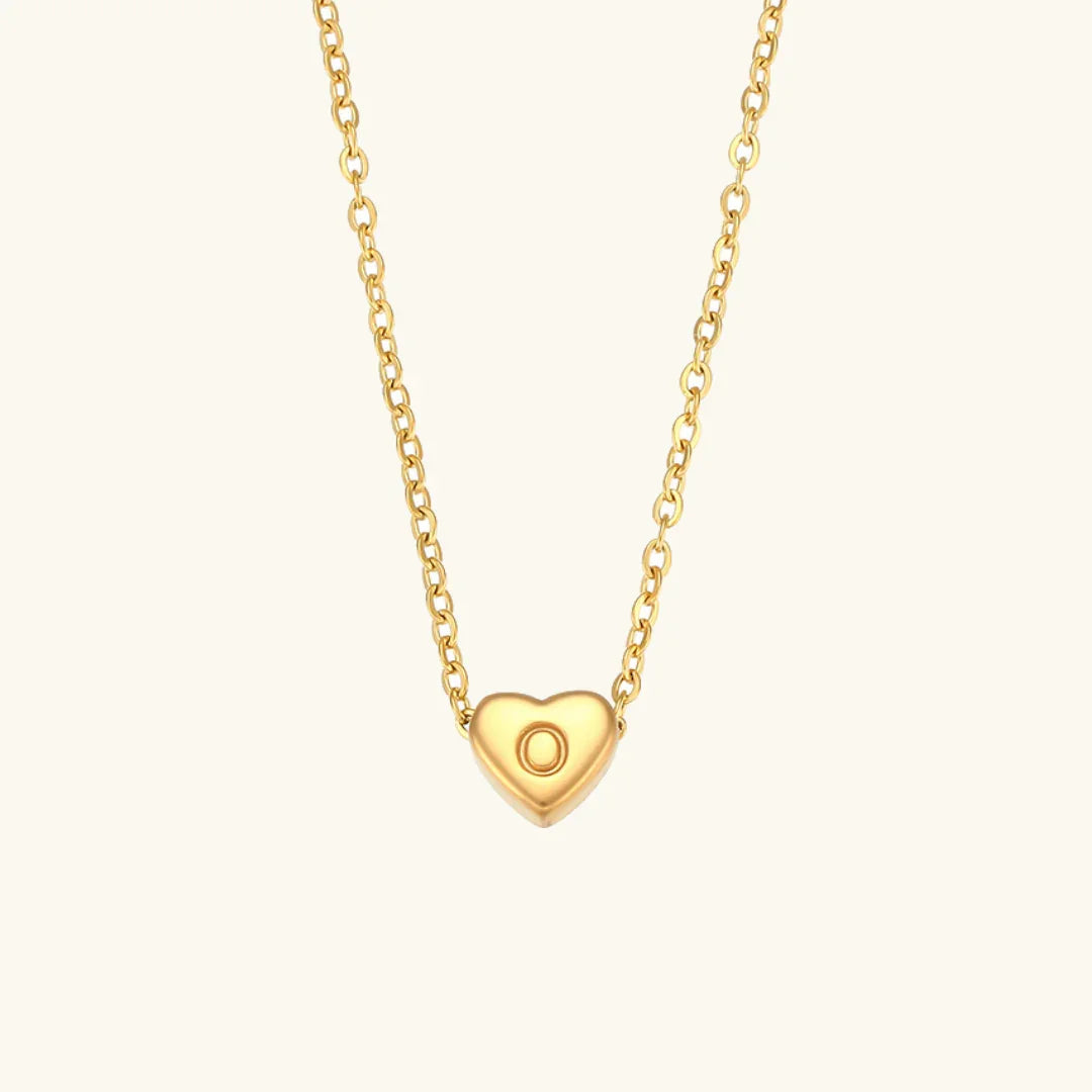 [Echo Fine]Heart Initial Gold Necklace