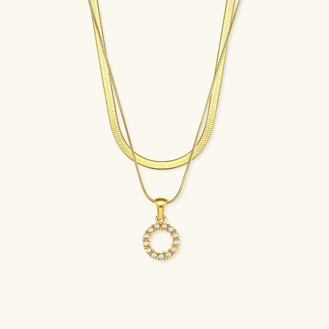 [Echo Fine]Fiona Layered Gold Initial Letter Necklace