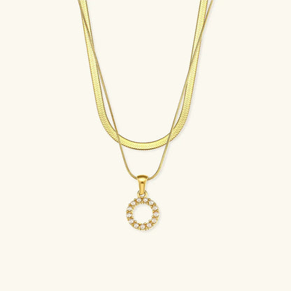 [Echo Fine]Fiona Layered Gold Initial Letter Necklace