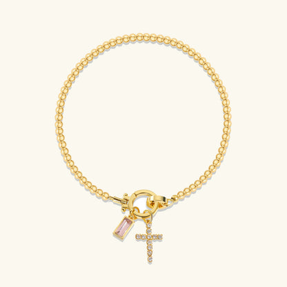 [Echo Fine]Amalia Birthstone Cross Bracelet