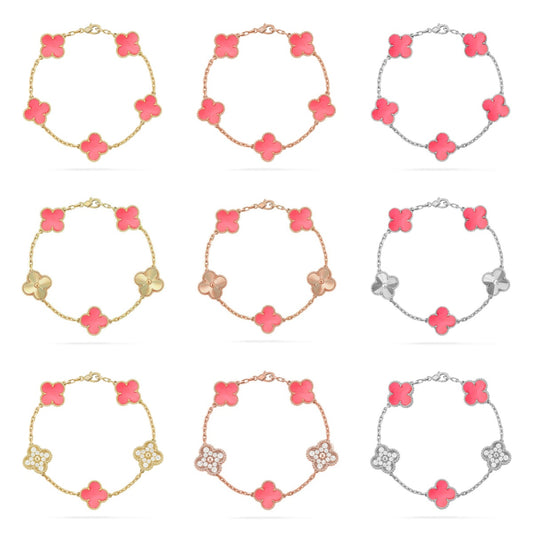 [ECHO ] CLOVER 5 MOTIFS  PINK MOP BRACELET COLLECTION