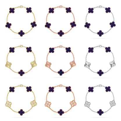 [ECHO ]CLOVER 5 MOTIF PURPLE STRIPES BRACELET COLLECTION