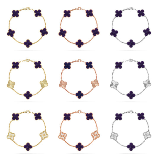[ECHO ]CLOVER 5 MOTIF PURPLE STRIPES BRACELET COLLECTION