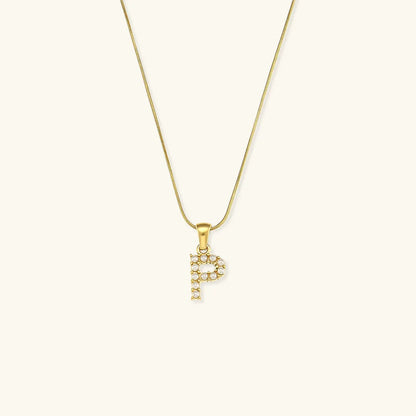 [Echo Fine]Augustine Initial Letter Pearl Necklace