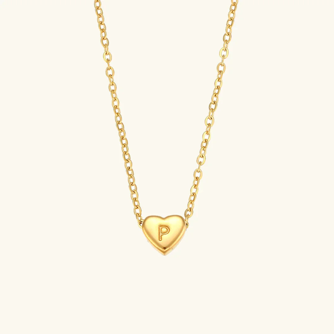 [Echo Fine]Heart Initial Gold Necklace