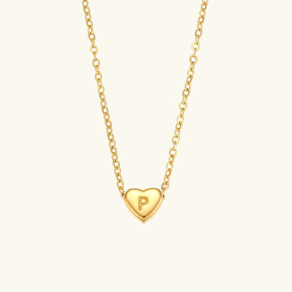 [Echo Fine]Heart Initial Gold Necklace
