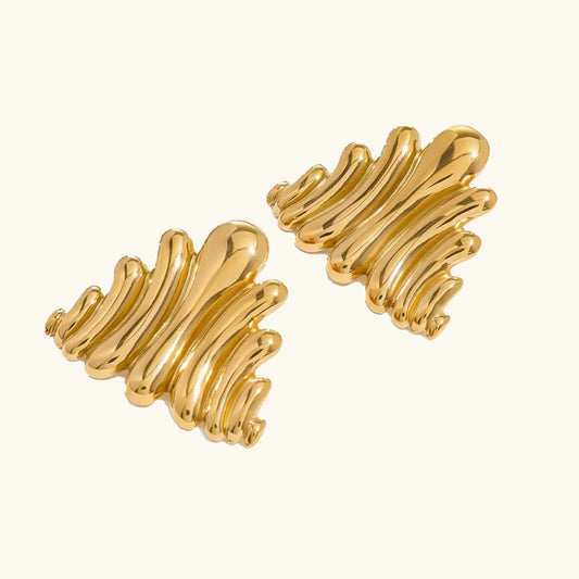[Echo Fine]Nora Ripple Gold Earrings