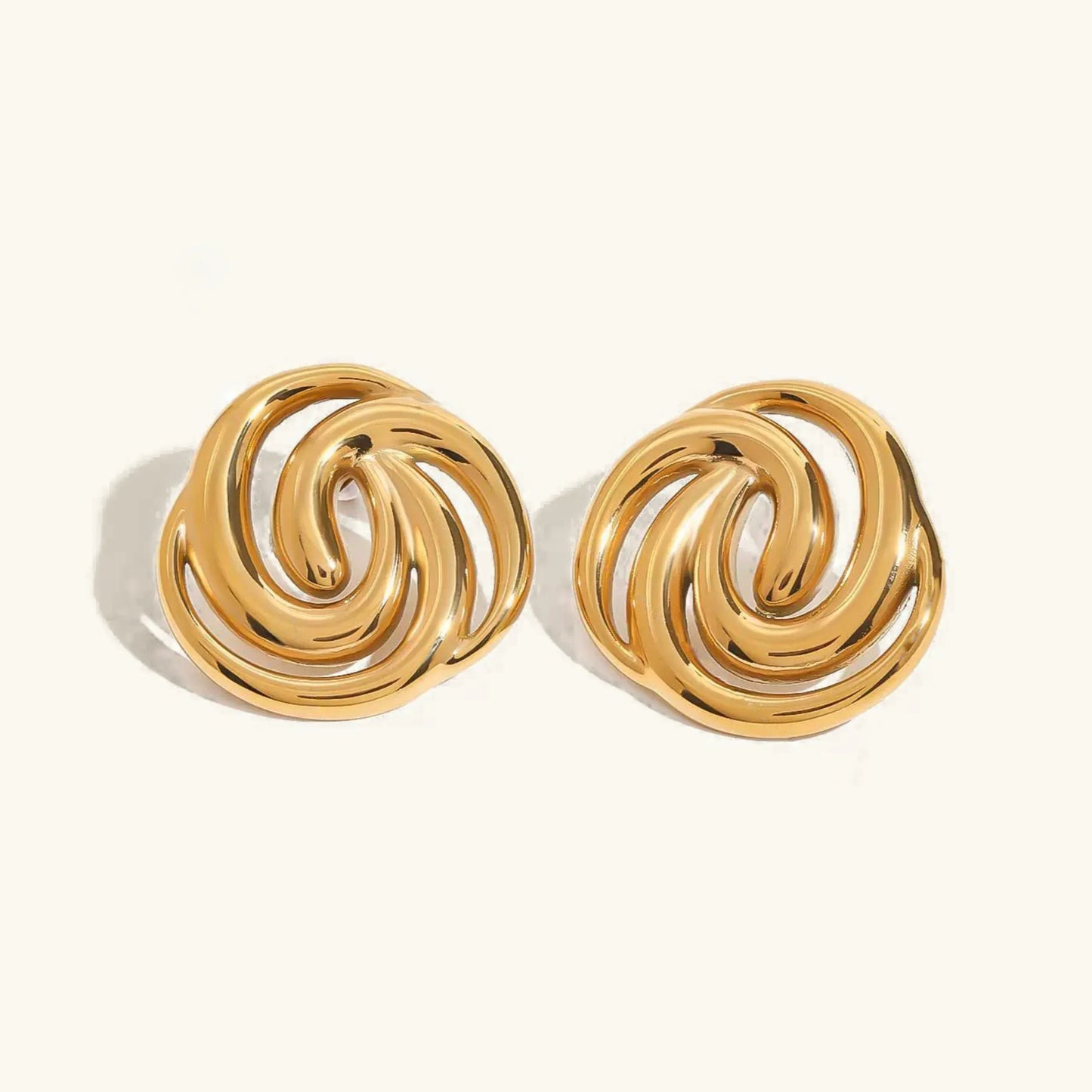 [Echo Fine]Janice Triple Spiral Gold Earrings