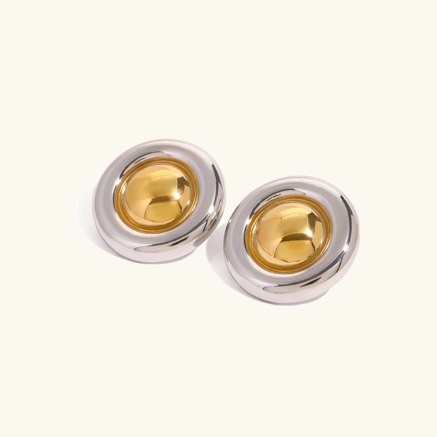 [Echo Fine]Summers Gold Button Earrings