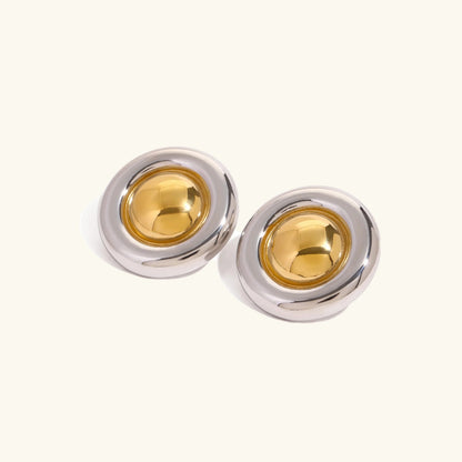 [Echo Fine]Summers Gold Button Earrings